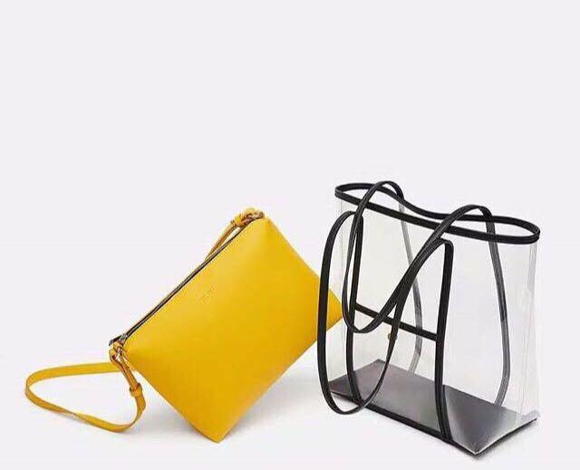 Sling Bag Zara Black Transparent Bag Zara Clear Tote Bag, Olshop