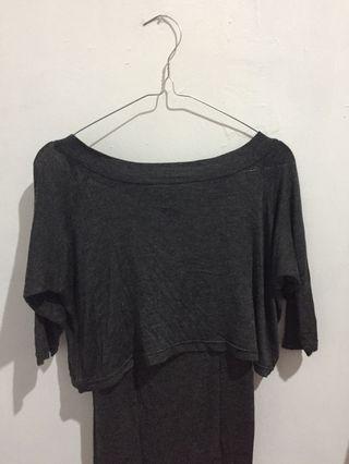 Grey Crop Top+Inner