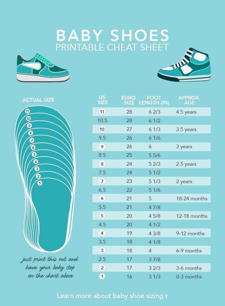 baby shoe size at 9 months