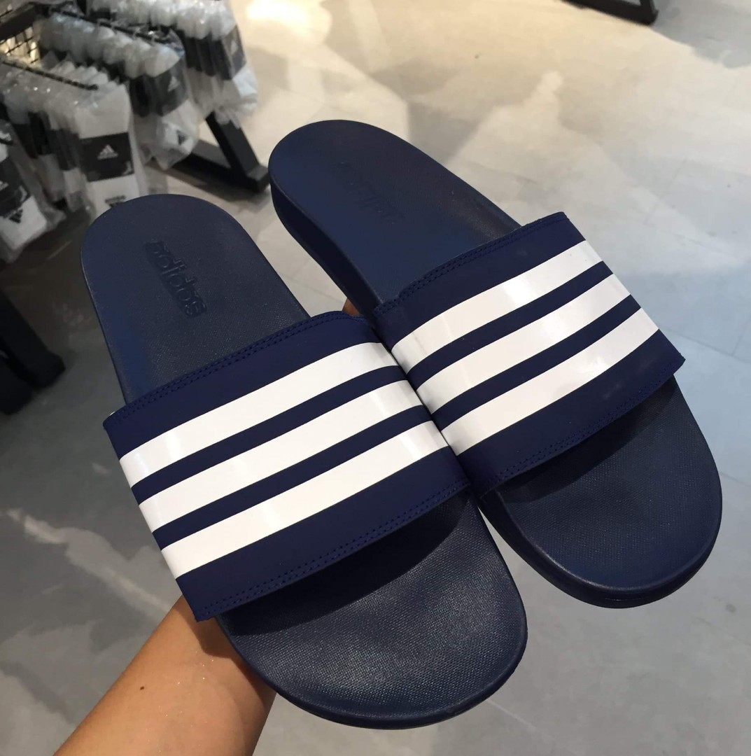 Adidas Adilette Cloudfoam Plus Stripes Slides Sandals Men s