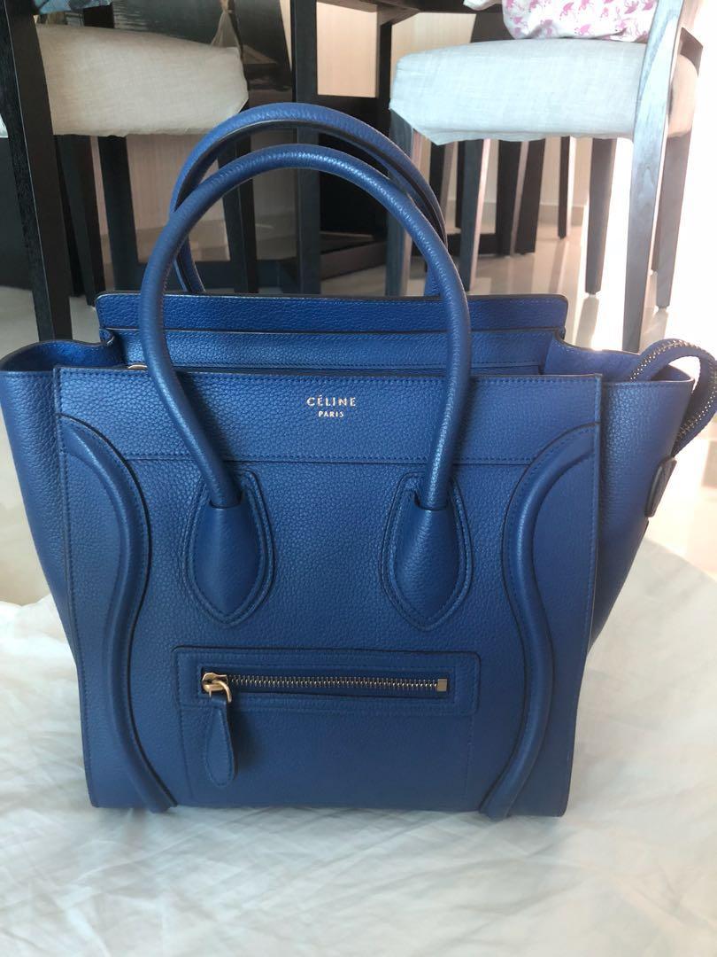 Celine micro luggage top blue