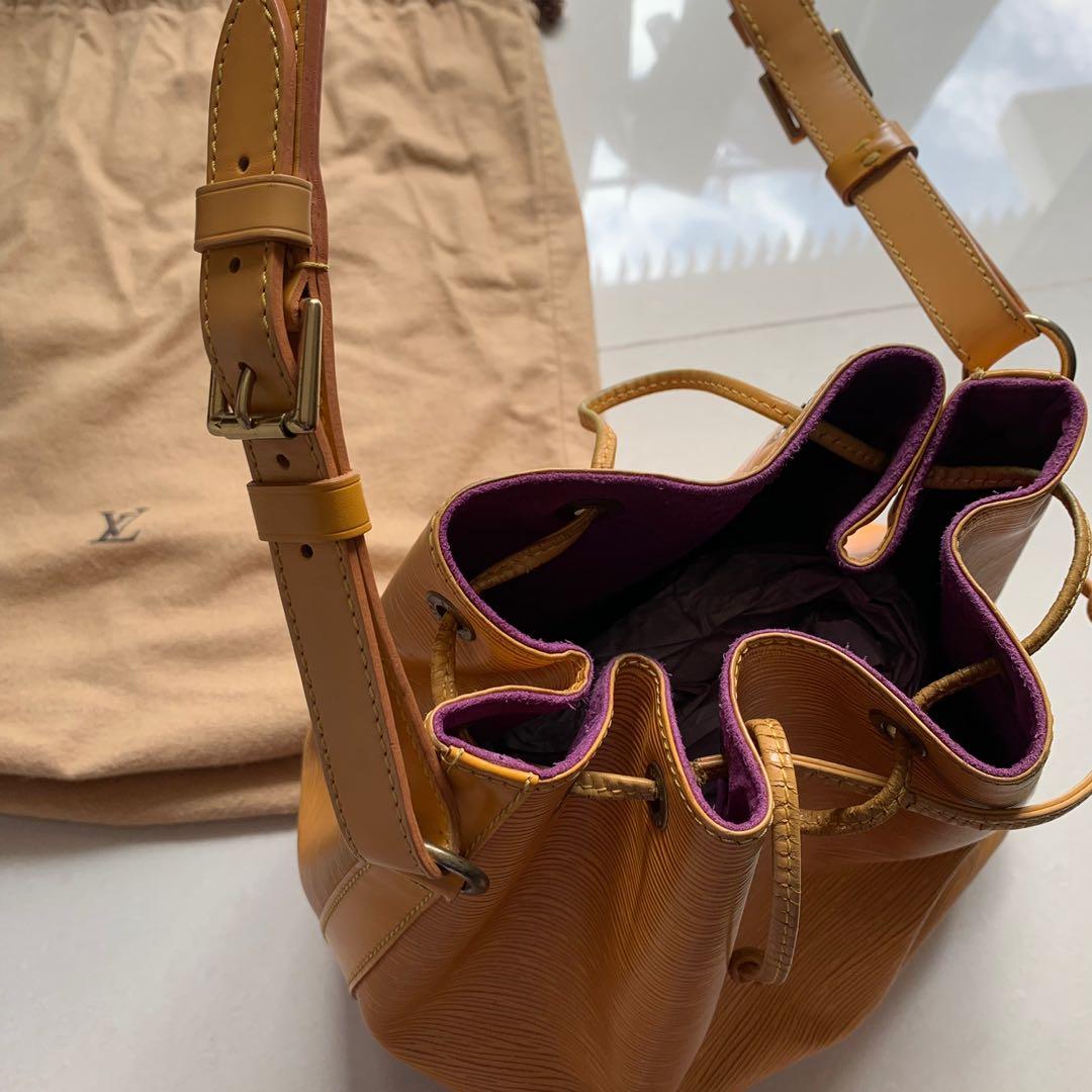 Authentic Louis Vuitton Mustard Yellow Noe Pm Bucket Bag, Luxury, Bags & Wallets on Carousell