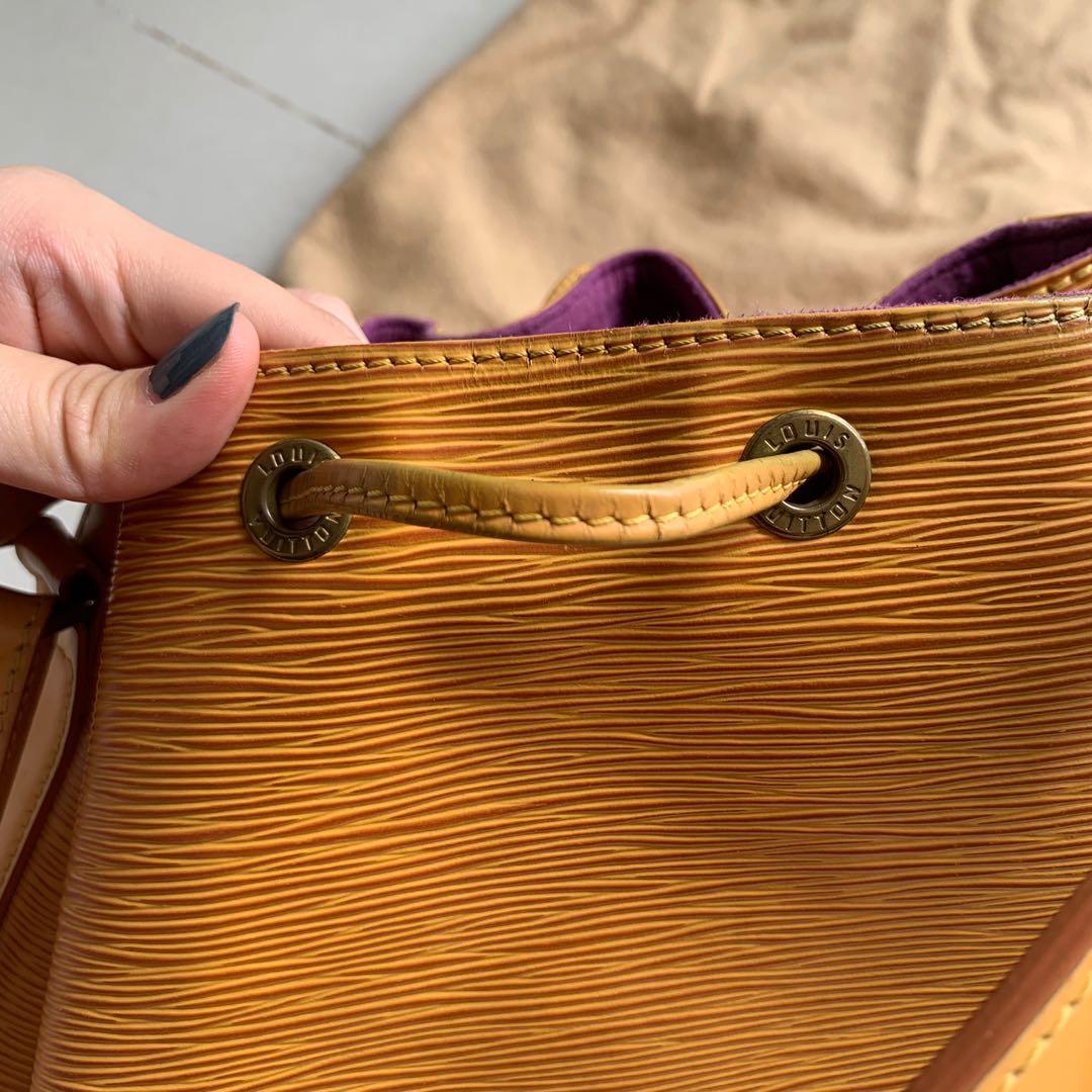 Authentic Louis Vuitton Mustard Yellow Noe Pm Bucket Bag, Luxury, Bags & Wallets on Carousell