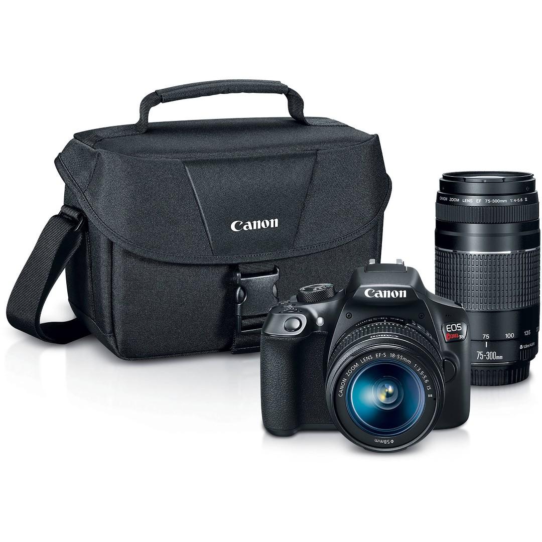 Canon Eos Rebel T6 Dslr Camera With 18 55mm And 75 300mm Lenses And Inkjet Printer Kit Photography Cameras Dslr On Carousell