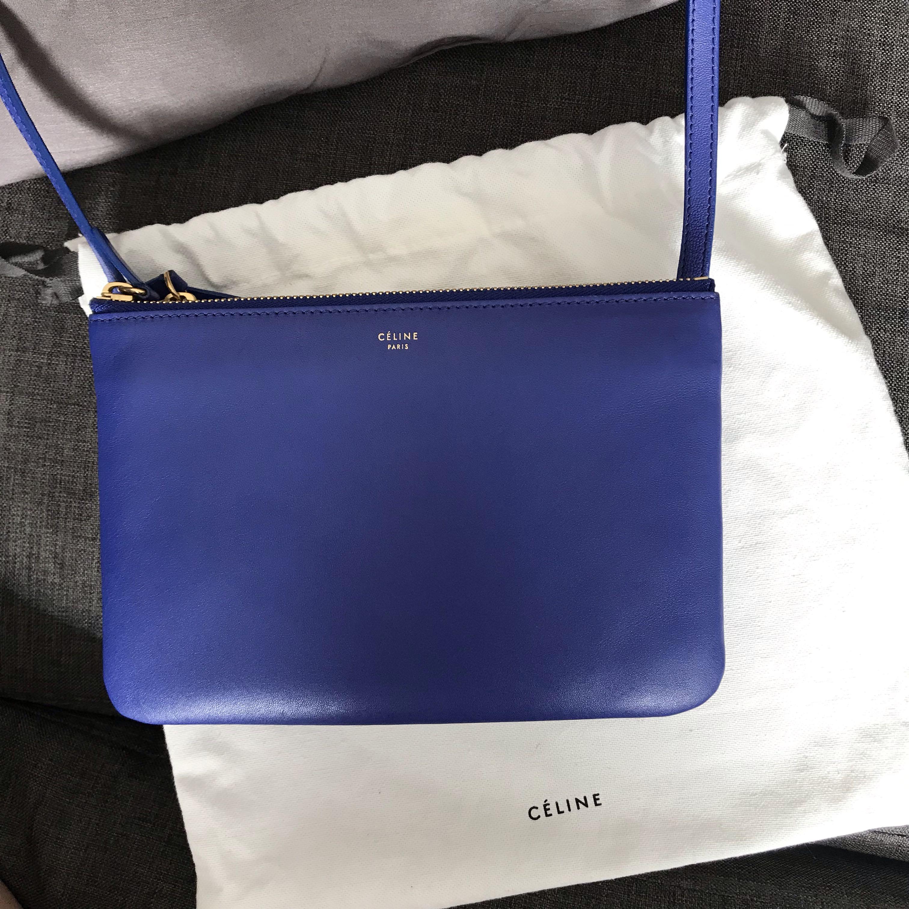 Celine, Bags, Celine Trio Bag In Cobalt Blue