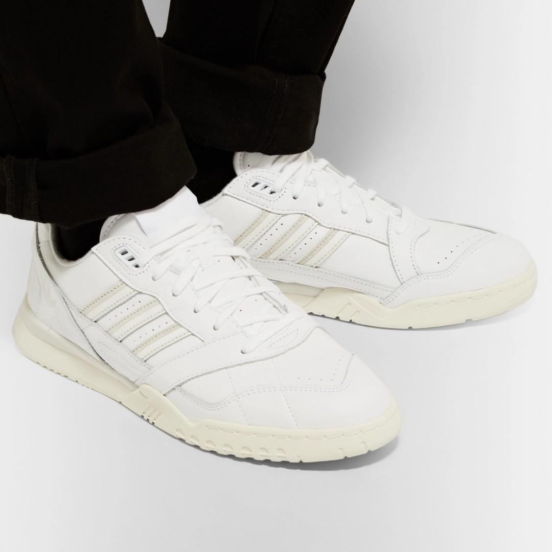 adidas leather white trainers