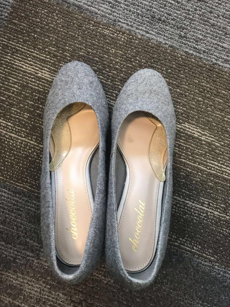 office silver heels