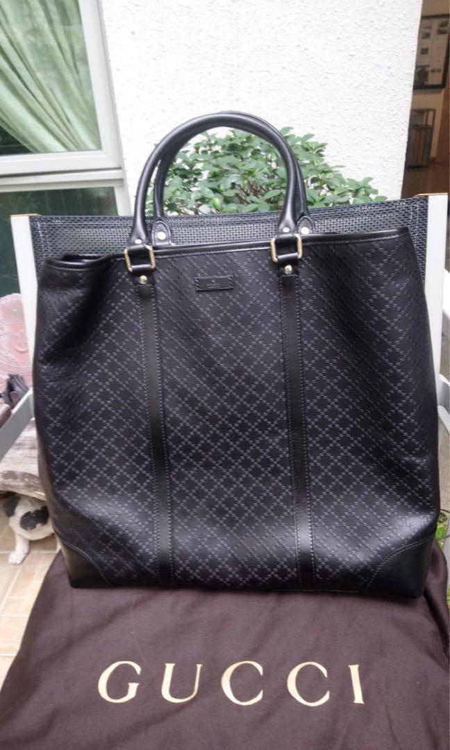 Gucci Men Leather Tote Bag, Luxury 