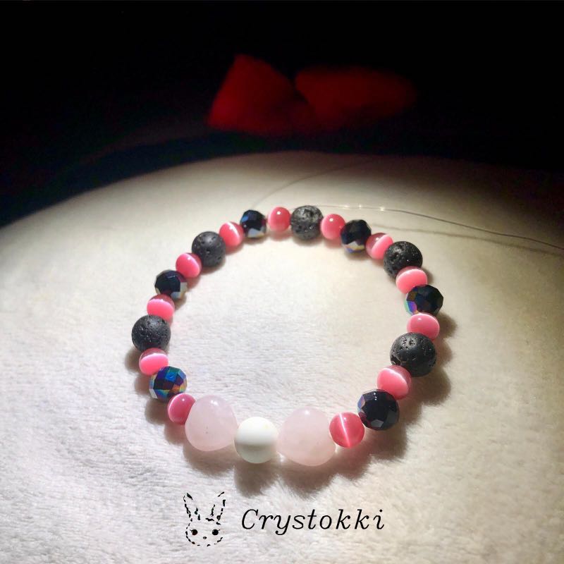 Handmade Disney Minnie Mouse Inspired Rose Quartz Cat S Eye