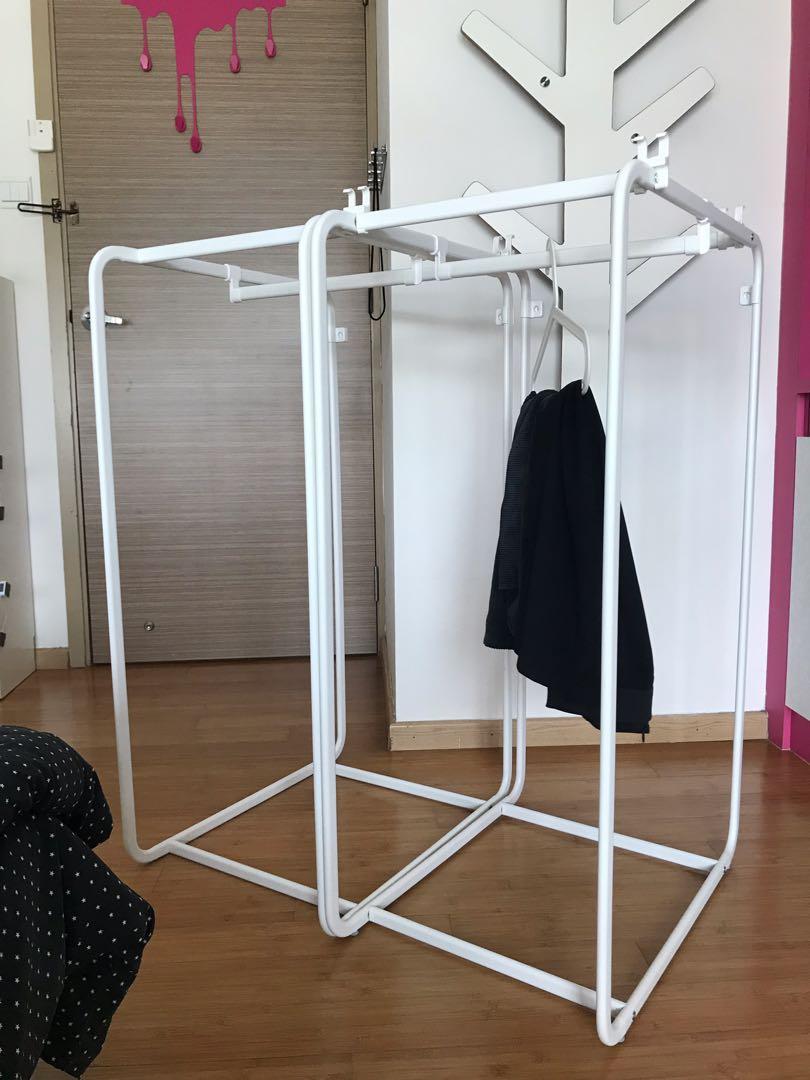 Ikea Algot Frame Open Wardrobe Furniture Shelves Drawers On