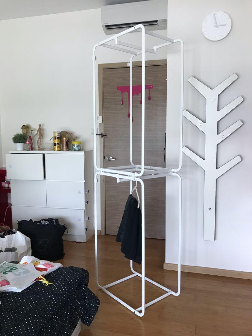 Ikea Algot Frame Open Wardrobe Furniture Shelves Drawers On