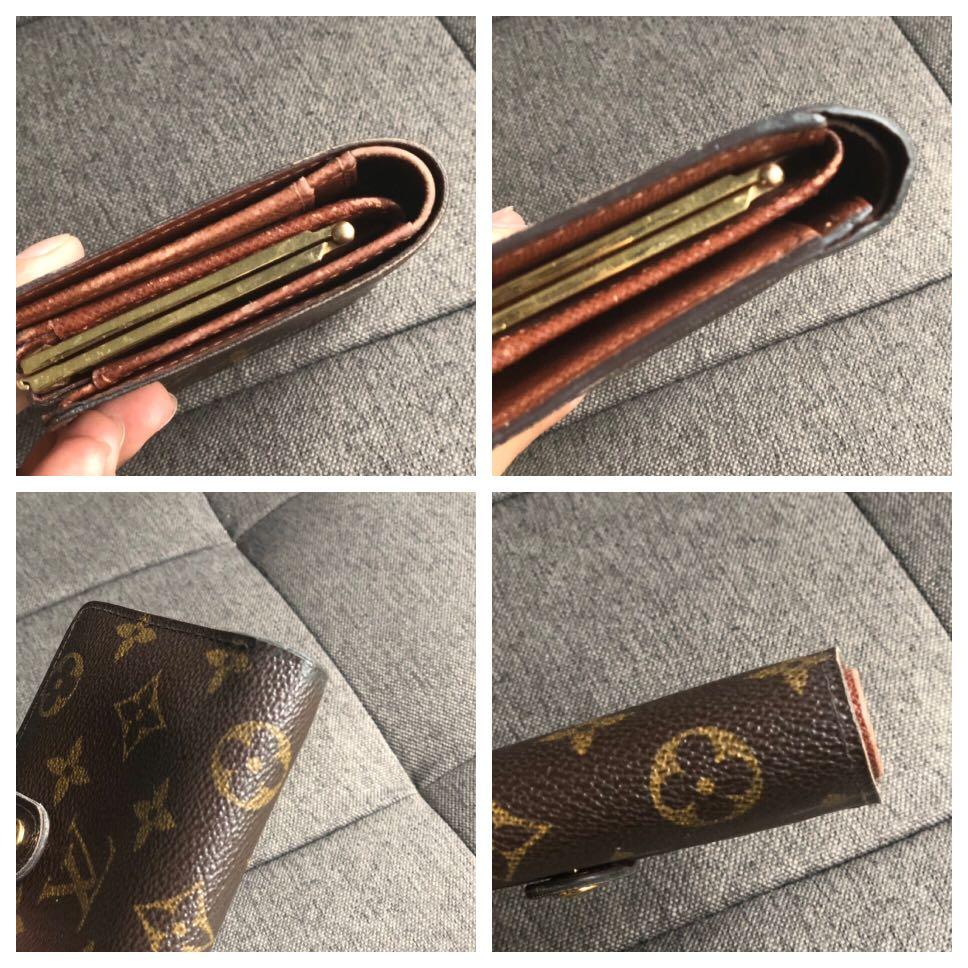 LV Louis Vuitton Monogram French Kiss Lock Wallet, Luxury, Bags & Wallets  on Carousell