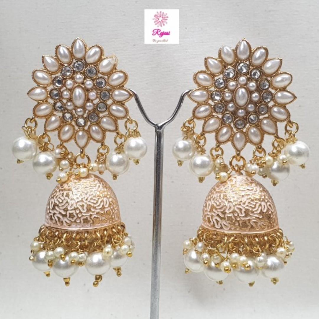 Big pearl jhumkas store