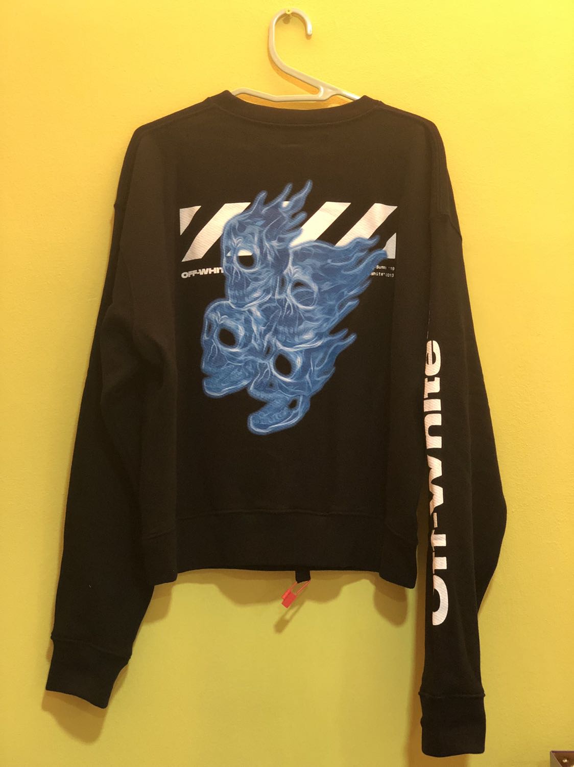 Off white sales blue skull hoodie