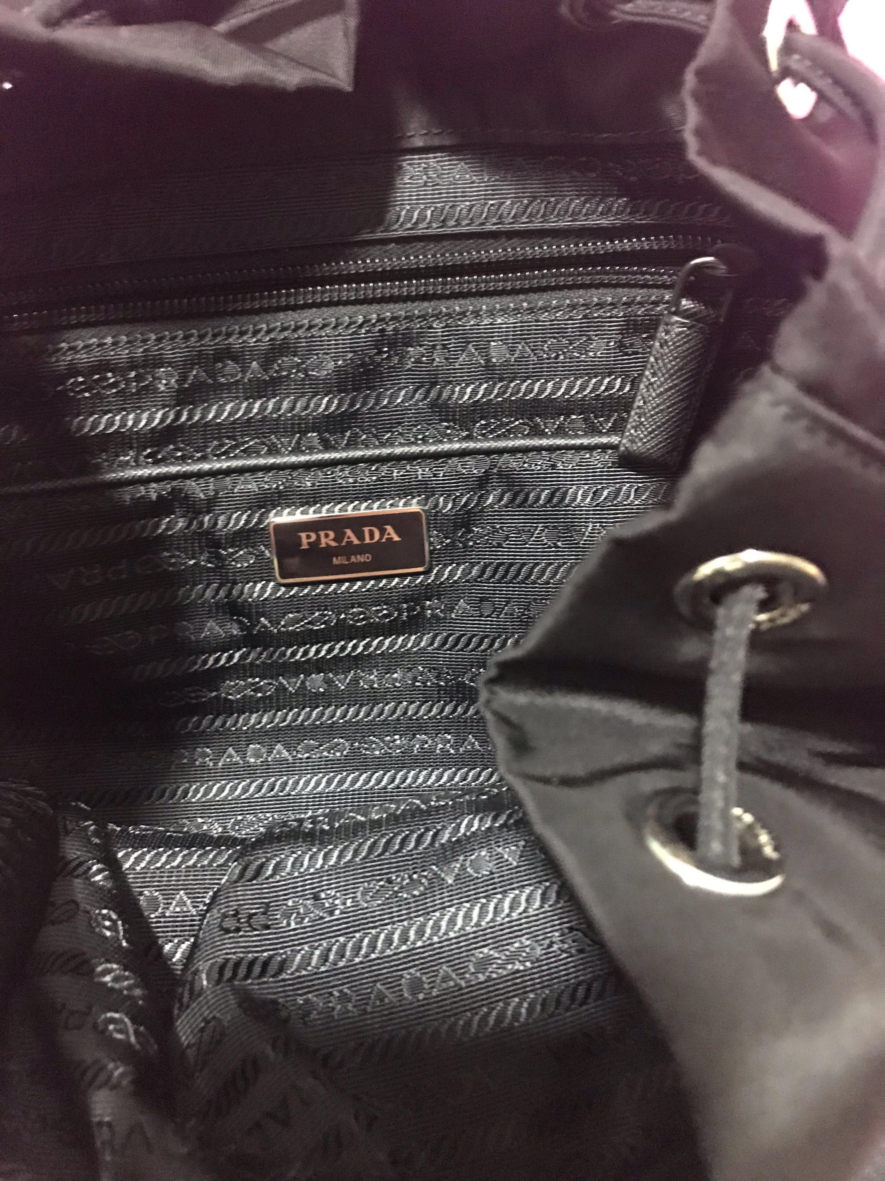 Prada Zainetto Unisex Black Tessuto Nylon Backpack Rucksack 1BZ005