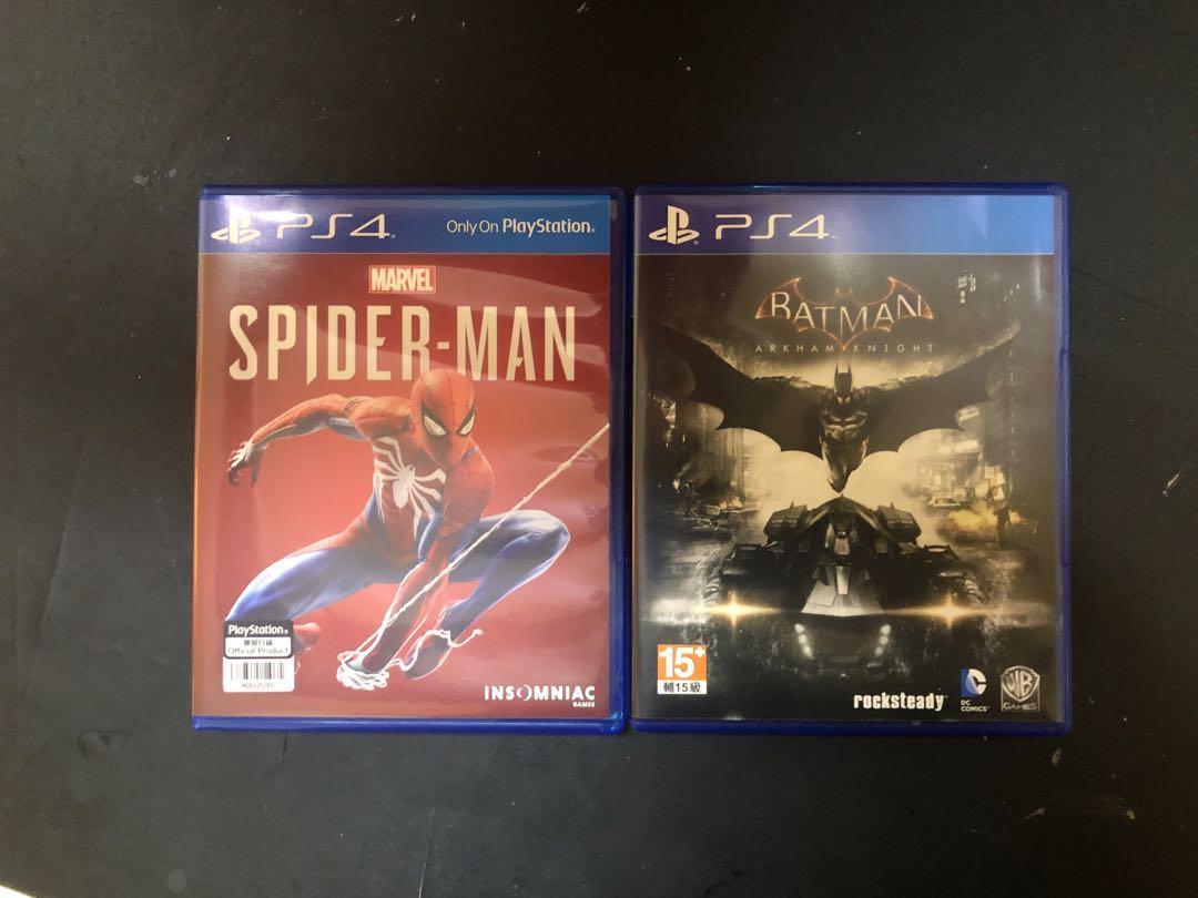 PS4 Spider-Man & Arkham Knight, Video Gaming, Video Games, PlayStation on  Carousell
