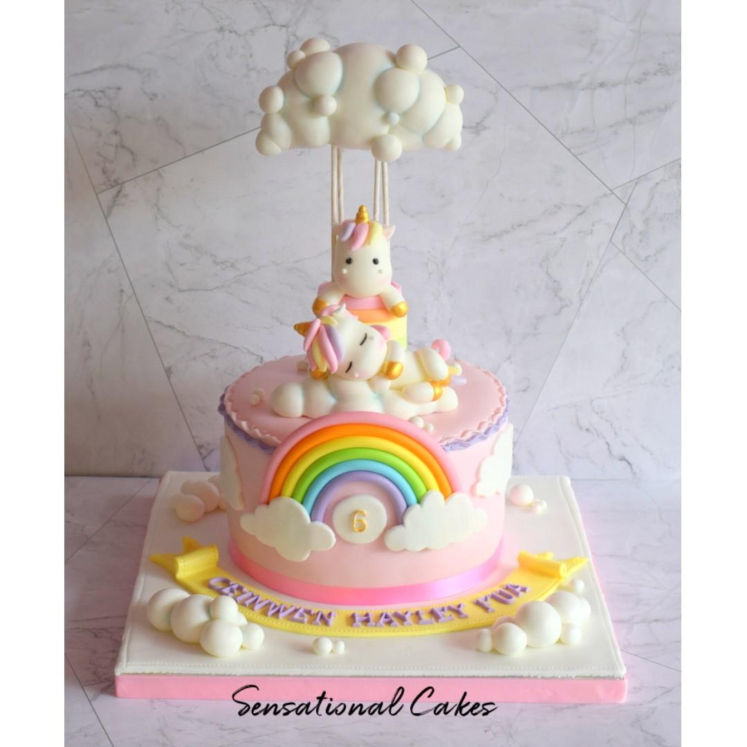 Rainbow Ponies Unicorn Cloud9 Pastel Design Hot Air Balloon 3d