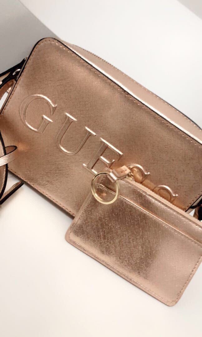 guess rose gold bag