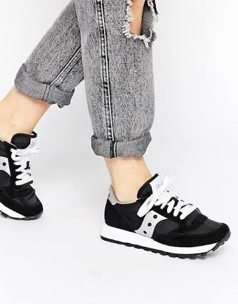 SAUCONY JAZZ Original Black Silver Sneakers US7 Women s Fashion