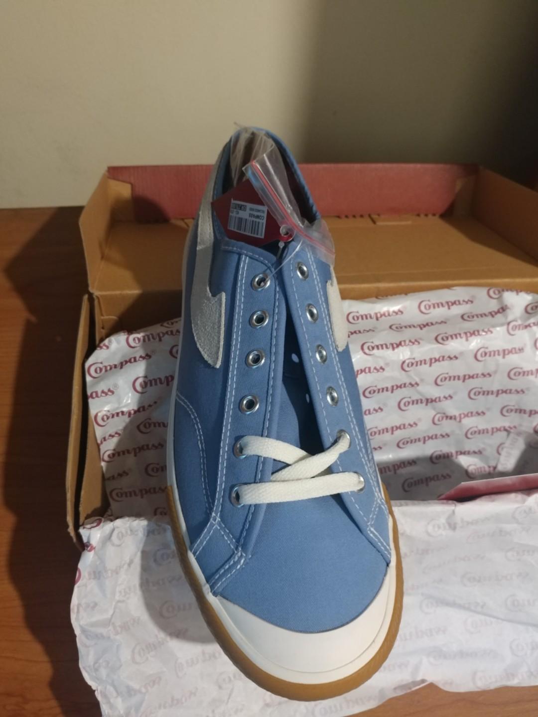 Sepatu Compass Gazelle Blue Sky Low Size 44 Fesyen Pria Sepatu Sneakers Di Carousell