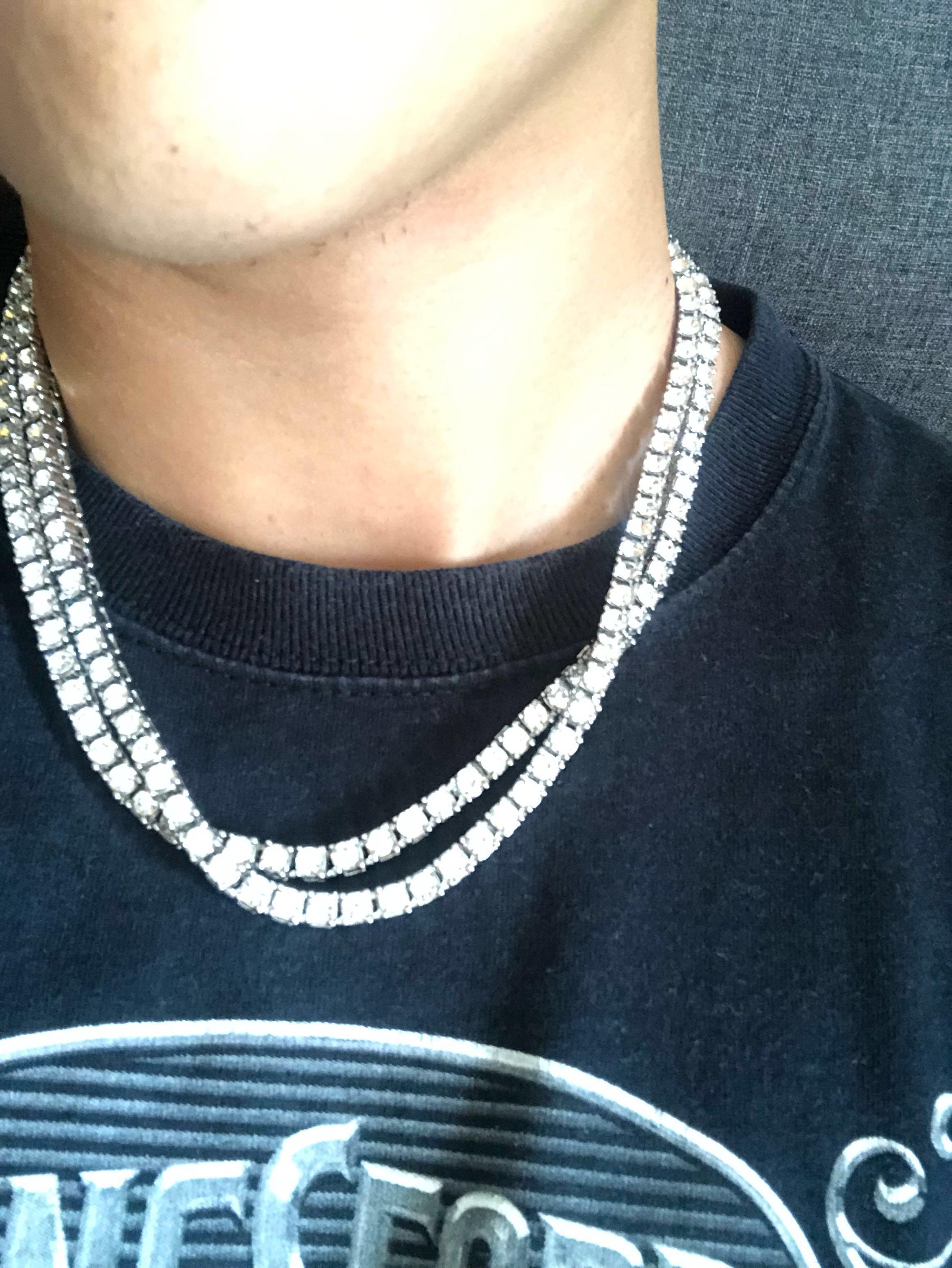 Real silver on sale tennis chain