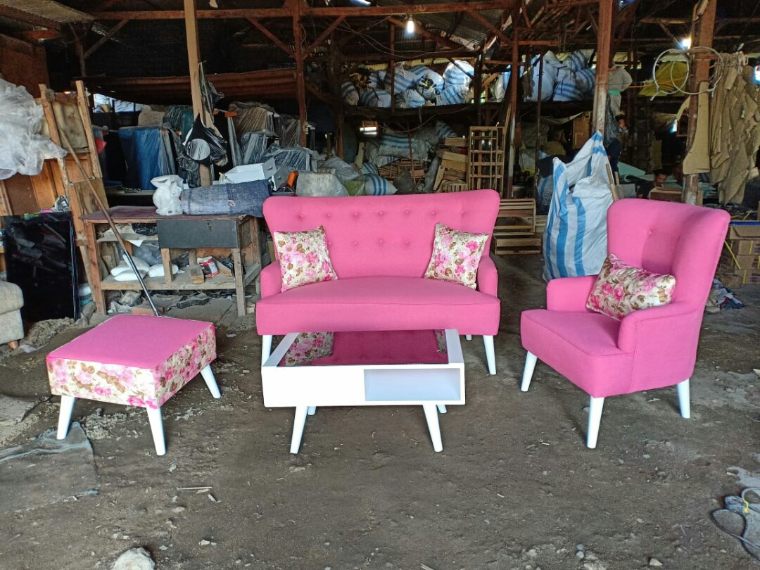 sofa retro baverly 2 1 puff meja