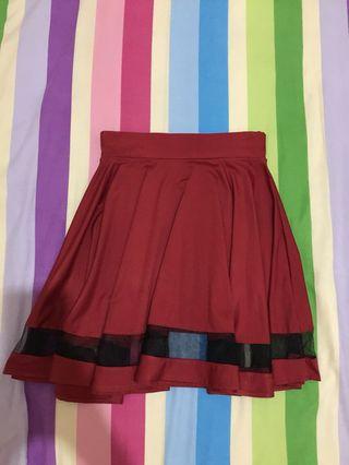 Skater skirt with see-through lining