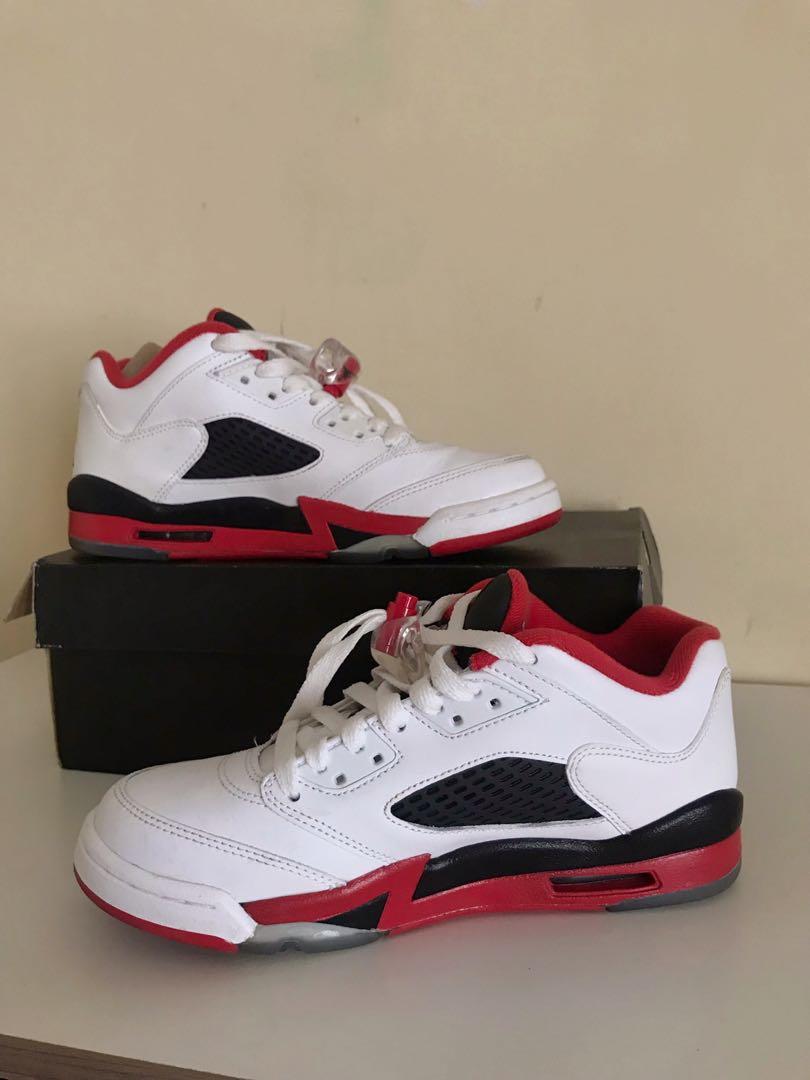 air jordan 5 retro low black red