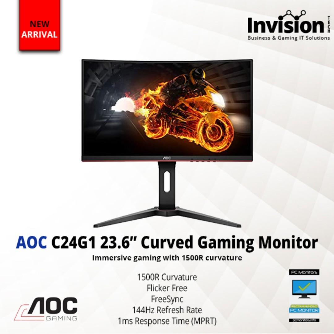 Aoc C24g1 23 6 Curved Gaming Monitor Electronics Computer Parts Accessories On Carousell