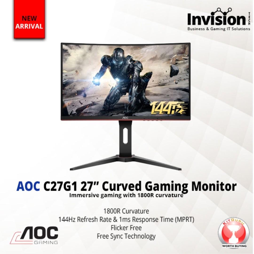 Aoc C27g1 27 Curved Gaming Monitor Electronics Computer Parts Accessories On Carousell