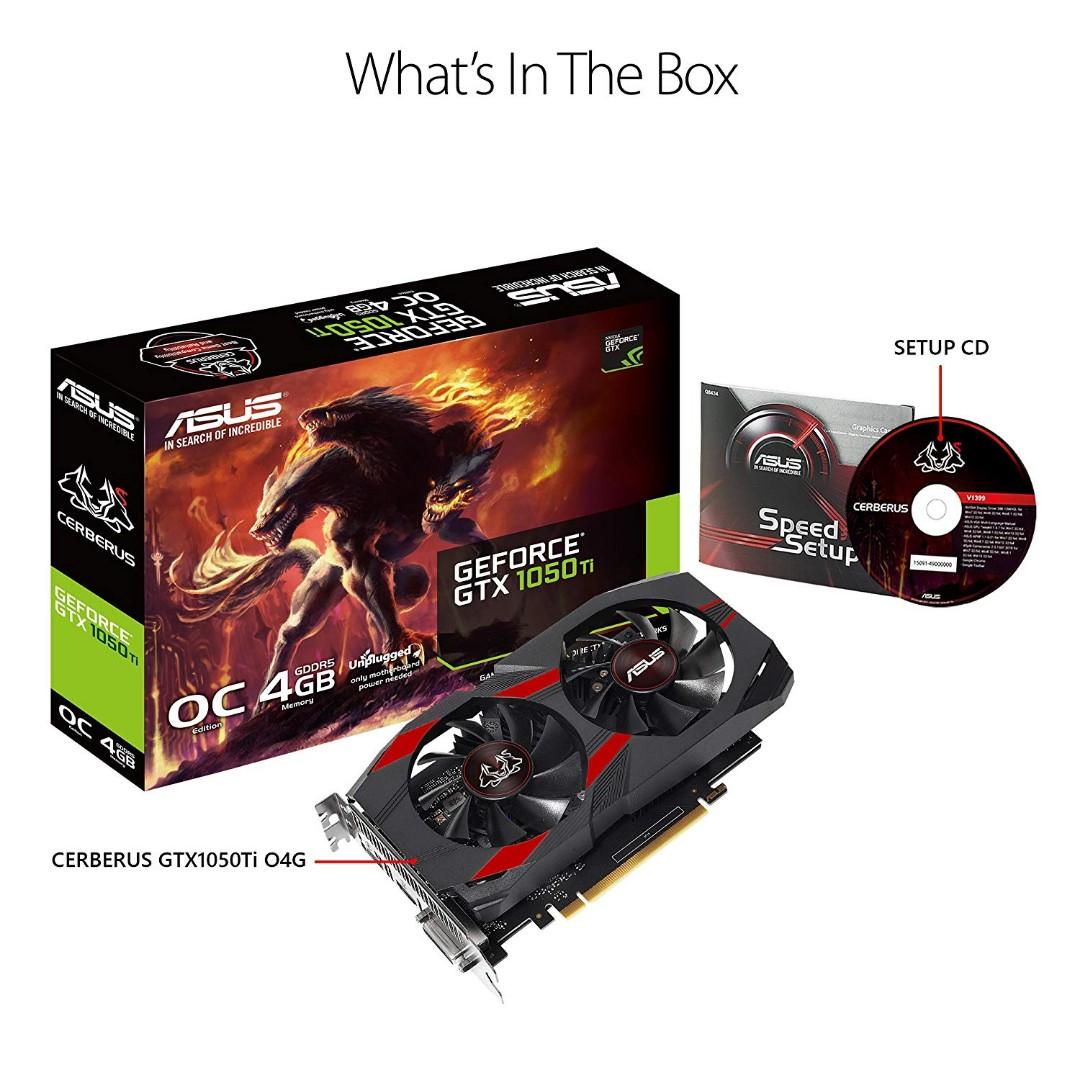 Asus Cerberus Geforce Gtx 1050ti 4gb Oc Edition Gddr5 Gaming Graphics Card Cerberus Gtx1050ti O4g Electronics Computer Parts Accessories On Carousell