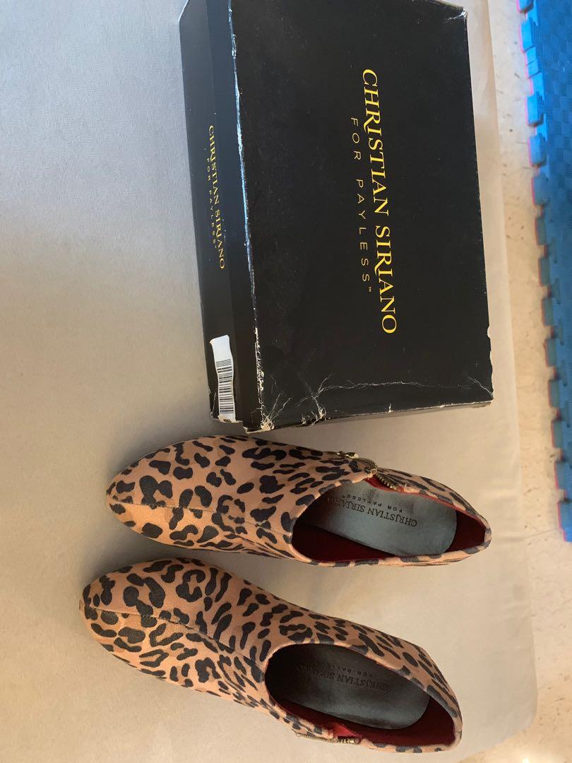 Payless leopard booties hot sale