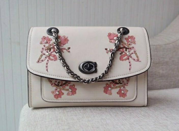 Coach parker with floral embroidery cheap