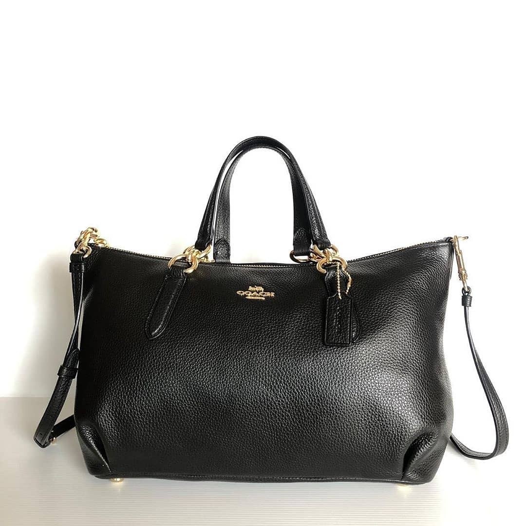 Coach F30565 ally satchel black size 34 x 22 cm Barang Mewah Tas