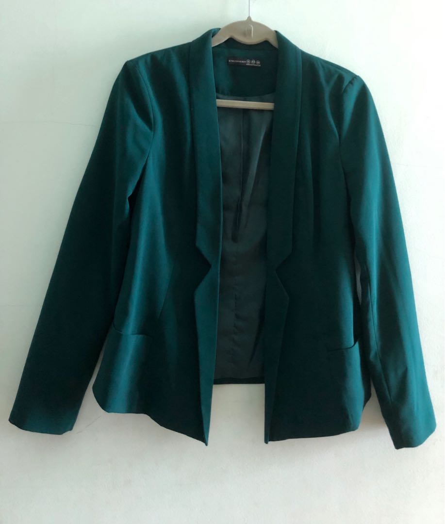 Emerald Green Blazer, Women's Fashion, Clothes, Outerwear on Carousell