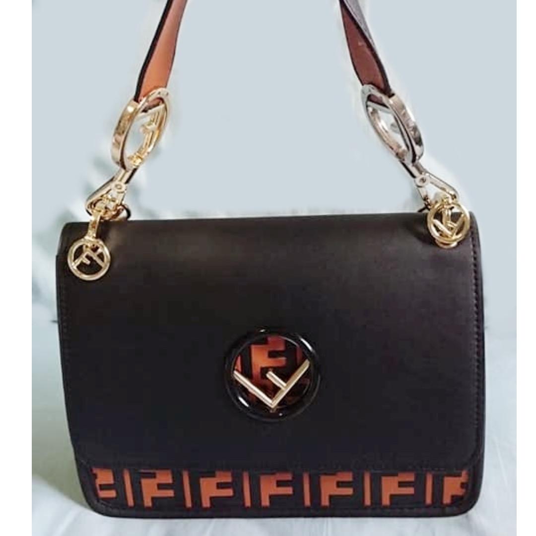 Fendi Kan I F Shoulder Bag With Removable Shoulder Strap Black in