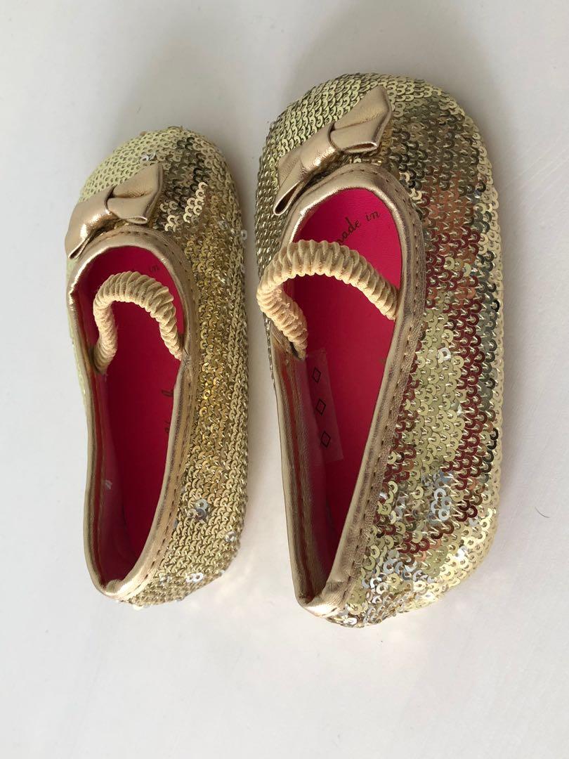 girls gold sequin shoes