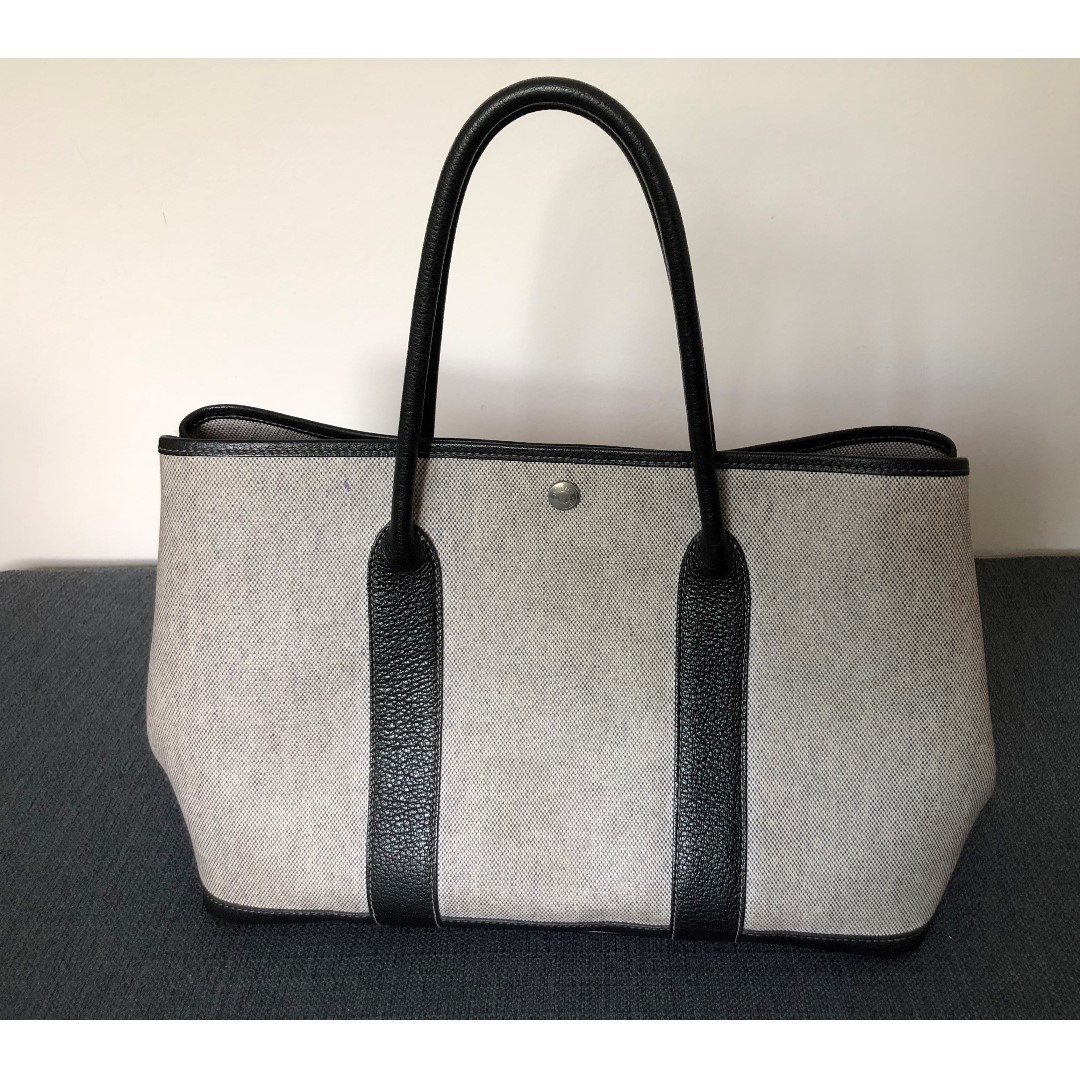 BNIB Hermes Garden Party 30 Black/Cream Canvas/Calf PHW, Luxury, Bags &  Wallets on Carousell