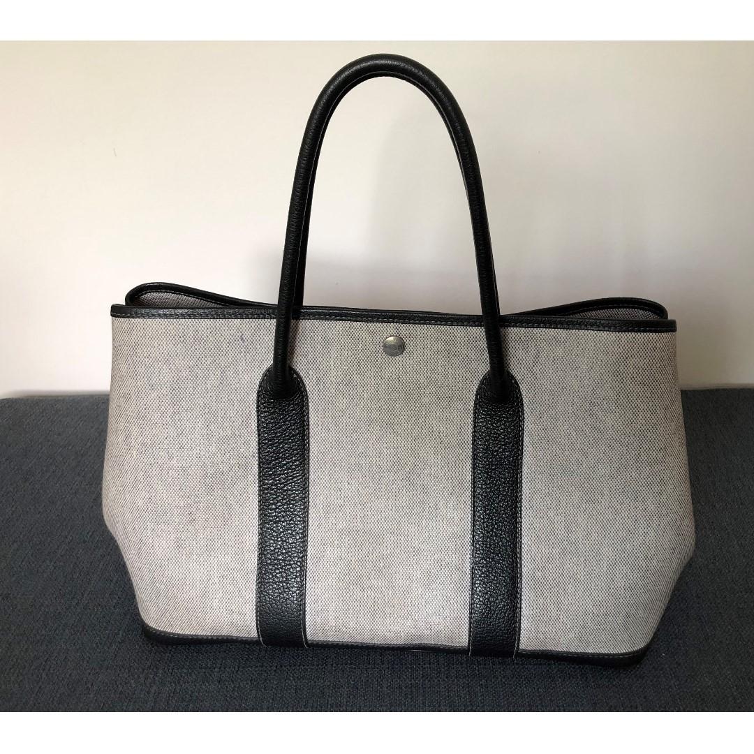 Hermes garden party 30 canvas etoupe, Luxury, Bags & Wallets on Carousell