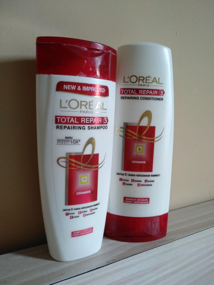 Loreal Total Repair 5 Repairing Shampoo Conditioner Kesehatan Kecantikan Perawatan Rambut Di Carousell Loreal total repair 5 is the worst shampoo i have ever used. carousell