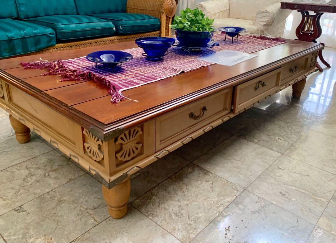 Meja Kayu Jati Ruang Tamu Antik Furnitur Di Carousell Sekat ruangan sederhana rangka kayu. meja kayu jati ruang tamu