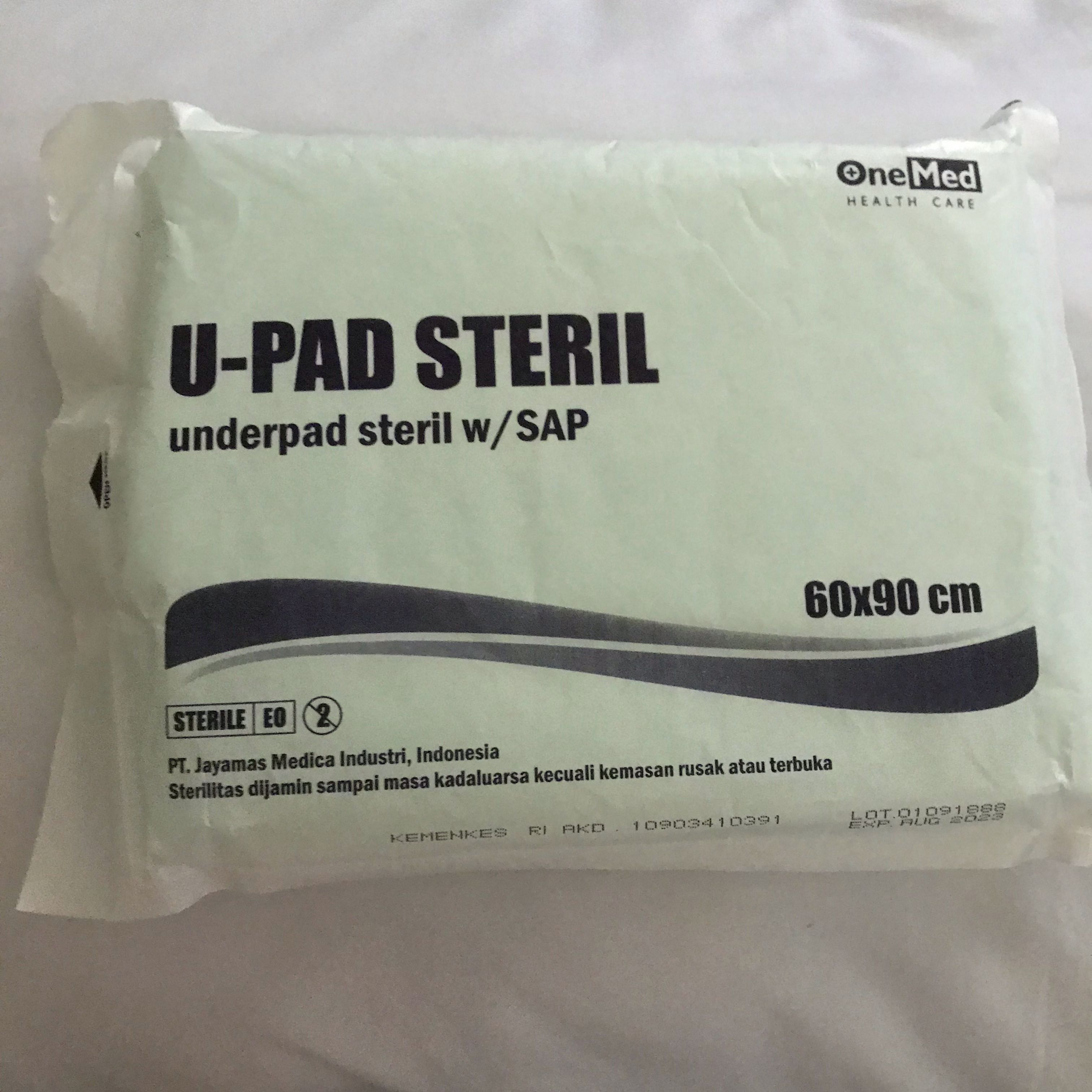 new 3 pcs u pad steril perlak steril uk 60x90 cm merk onemed