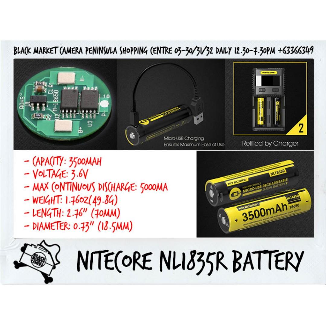 Batterie Nitecore NL1835R 18650 3500mAh rechargeable en USB