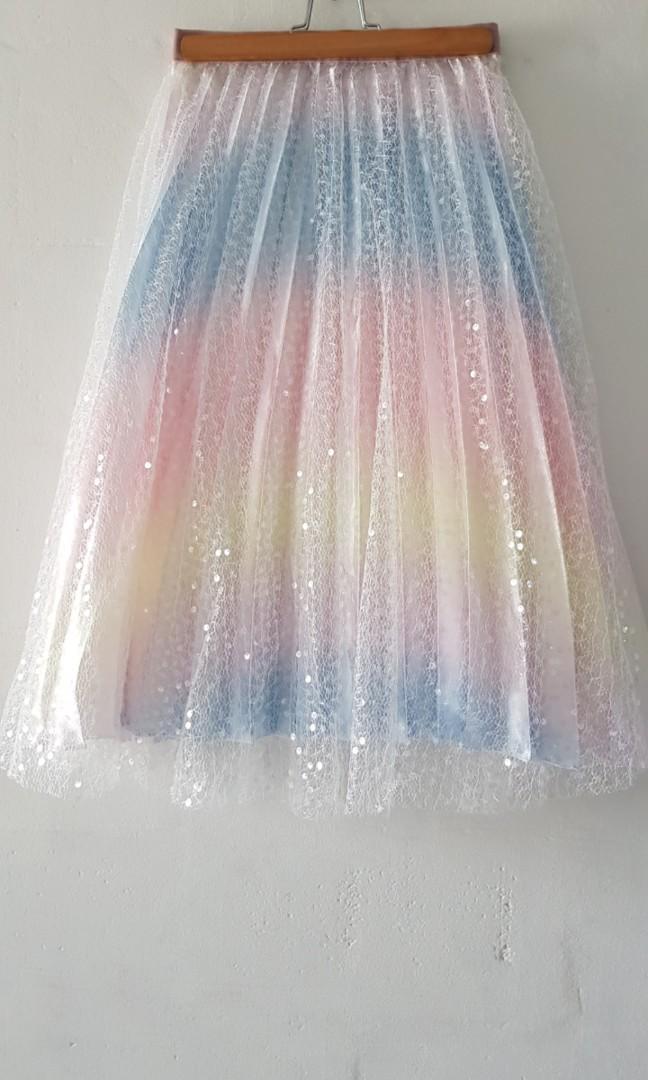 Pastel rainbow hot sale skirt womens