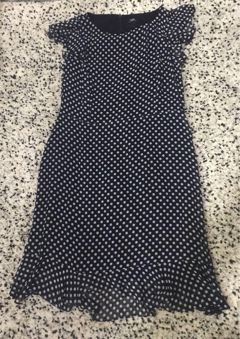 wallis navy polka dot dress
