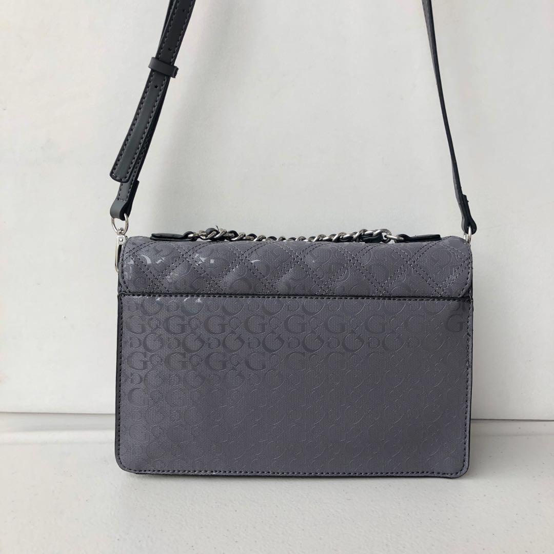 SALE ORIGINAL Guess Dominique Crossbody Bag gray Women s Fashion Bags Wallets Cross body Bags on Carousell