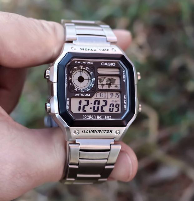 casio world time silver