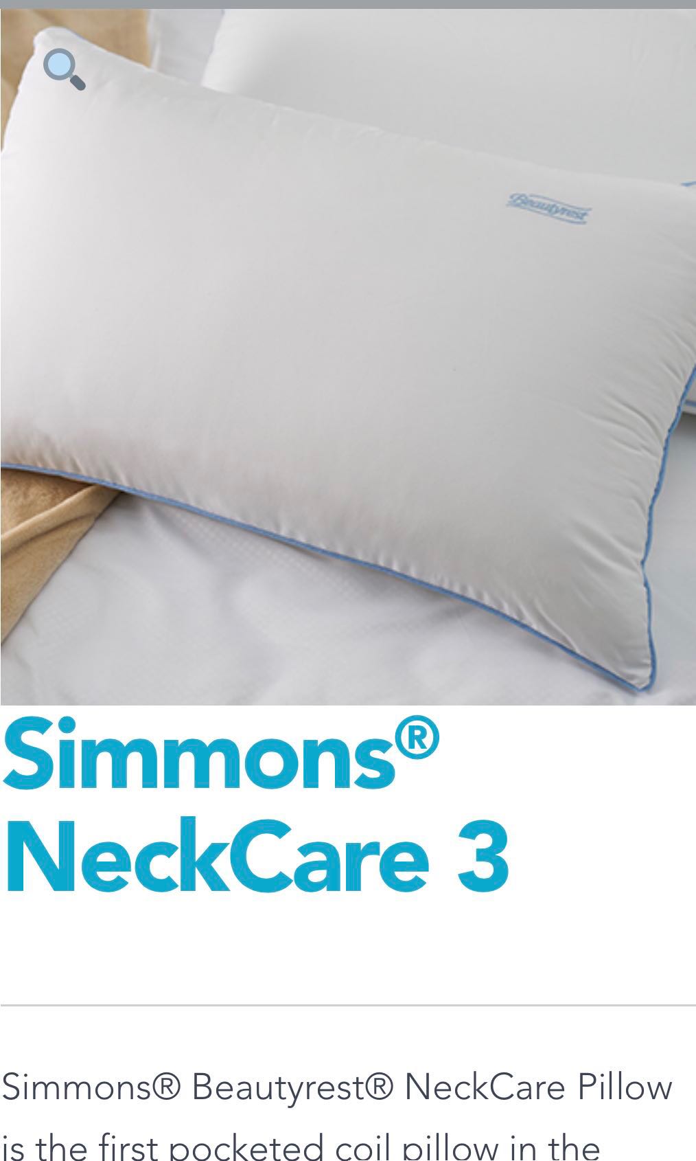 Simmons neck care deals pillow