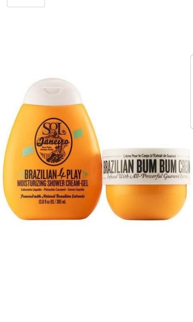 Sol De Janeiro Brazilian Bum Bum Cream Brazilian 4 Play Moisturizing Shower Cream Gel Set Health Beauty Bath Body On Carousell Die schaumbildung ist großzügig und der schaum schön weich. carousell