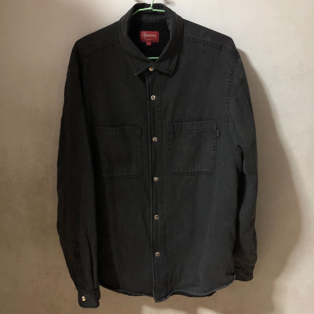supreme sherpa lined denim shirt